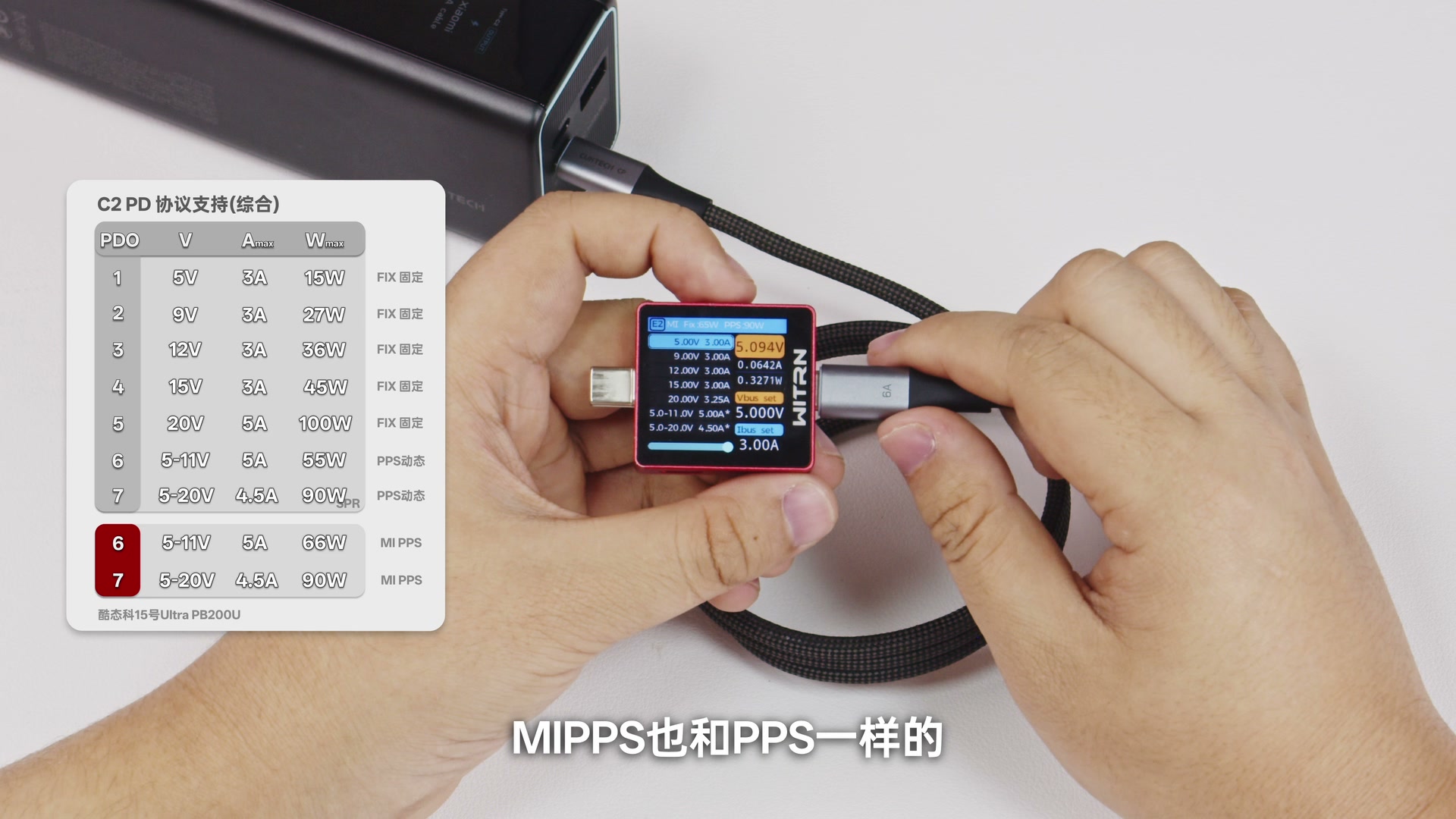 使用外接协议表测试 C2 的固定档、PPS 和 MIPPS 能力