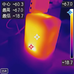 80W 压力测试后的热成像
